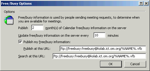 freebusy configuration